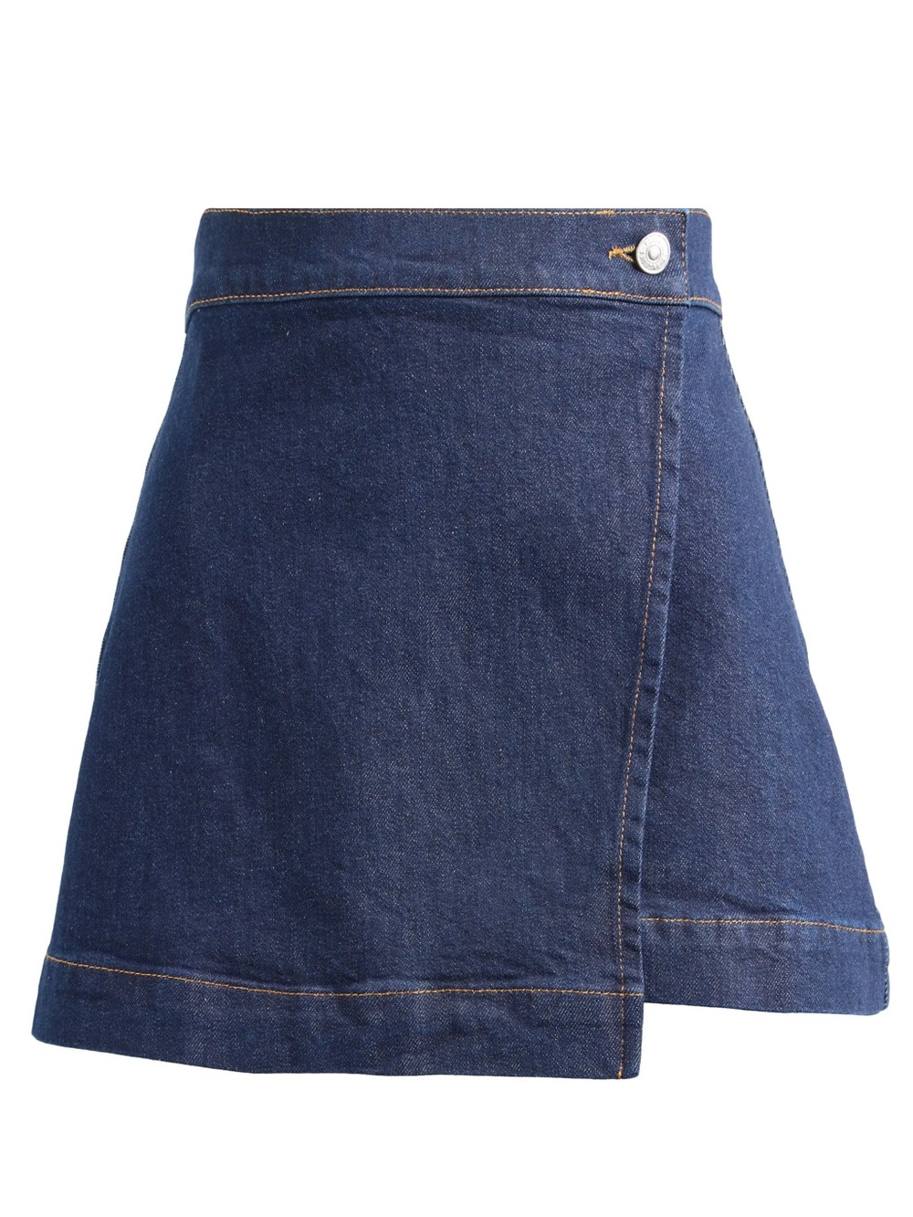 PAIGE Aven Wrap Denim Miniskirt in Zamora dark wash asymmetrical size 29 - Picture 5 of 8